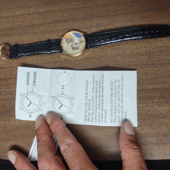 Disney Beauty and the Beast Black and Gold Pouch With Musical Watch - Picture 10 of 11